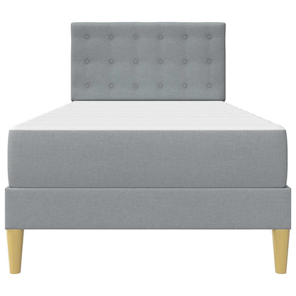 vidaXL Bed Frame with Mattress Light Grey 90 x 190 cm Fabric 6