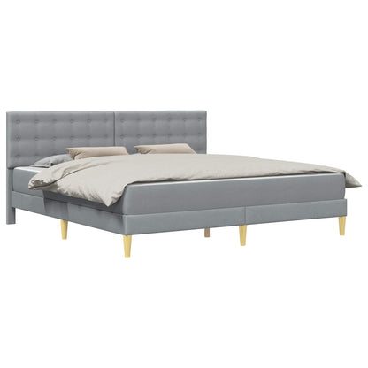 vidaXL Bed Frame with Mattress Light Grey 180 x 200 cm Fabric 2