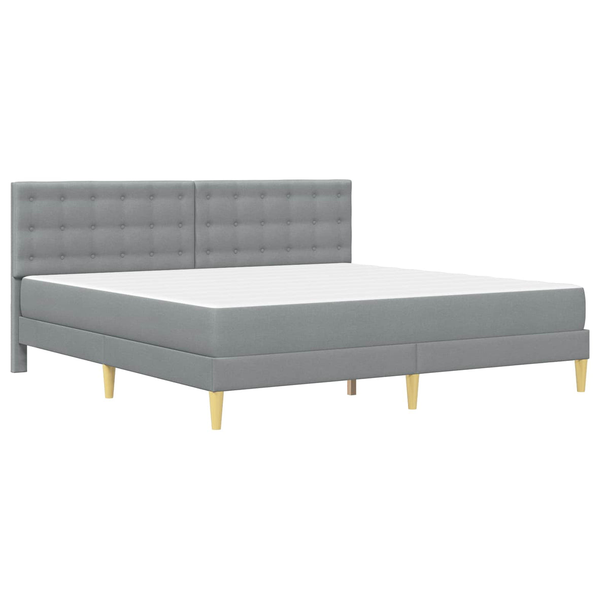 vidaXL Bed Frame with Mattress Light Grey 180 x 200 cm Fabric 3
