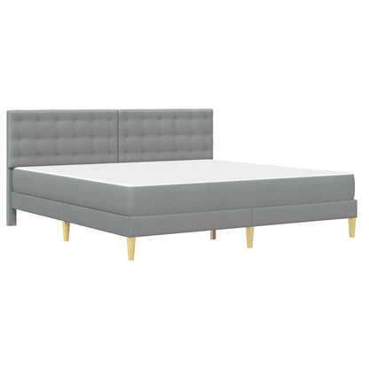 vidaXL Bed Frame with Mattress Light Grey 180 x 200 cm Fabric 3