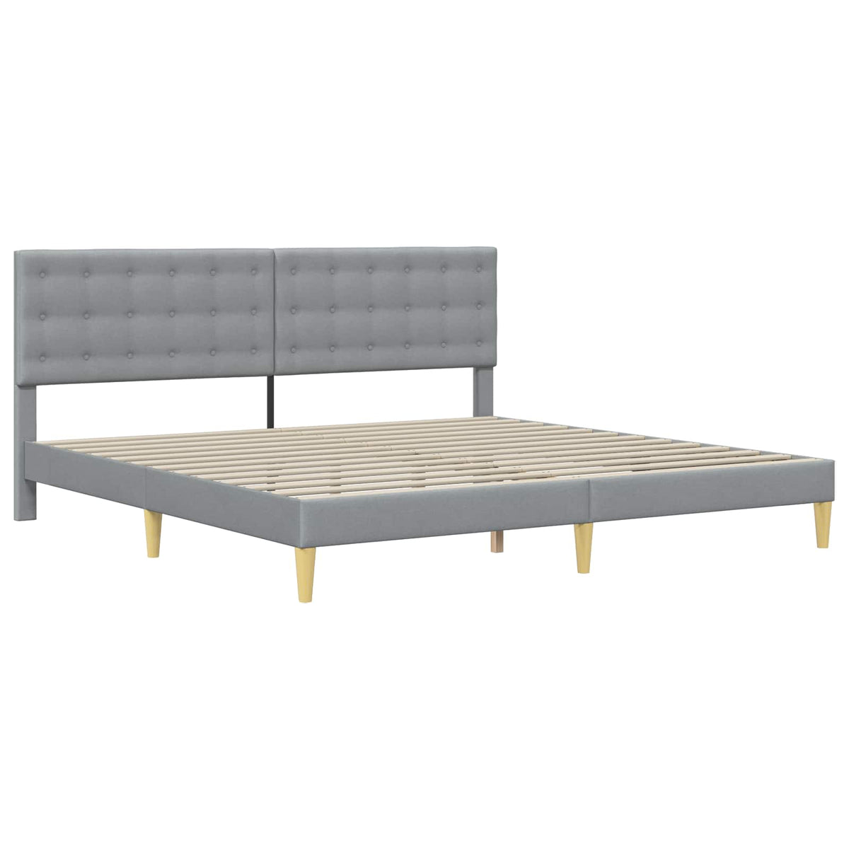 vidaXL Bed Frame with Mattress Light Grey 180 x 200 cm Fabric 4