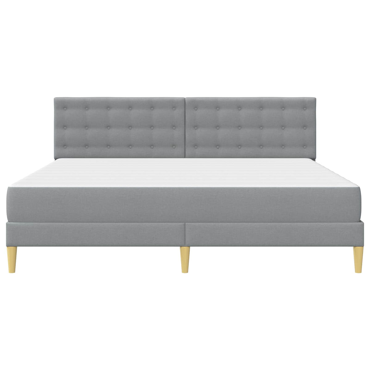 vidaXL Bed Frame with Mattress Light Grey 180 x 200 cm Fabric 6