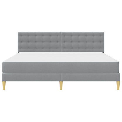 vidaXL Bed Frame with Mattress Light Grey 180 x 200 cm Fabric 6