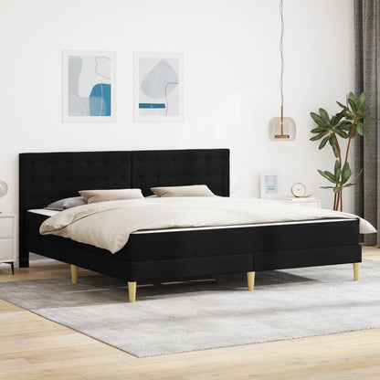 vidaXL Bed Frame with Mattress Black 180 x 200 cm Fabric 1