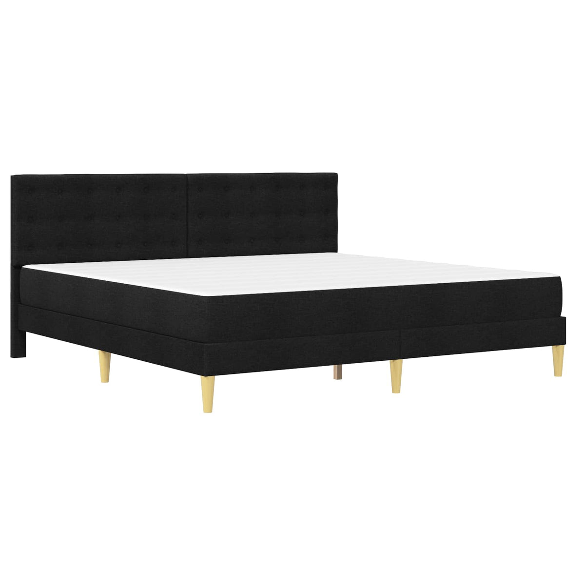 vidaXL Bed Frame with Mattress Black 180 x 200 cm Fabric 3