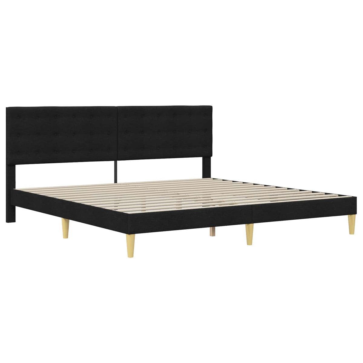 vidaXL Bed Frame with Mattress Black 180 x 200 cm Fabric 4
