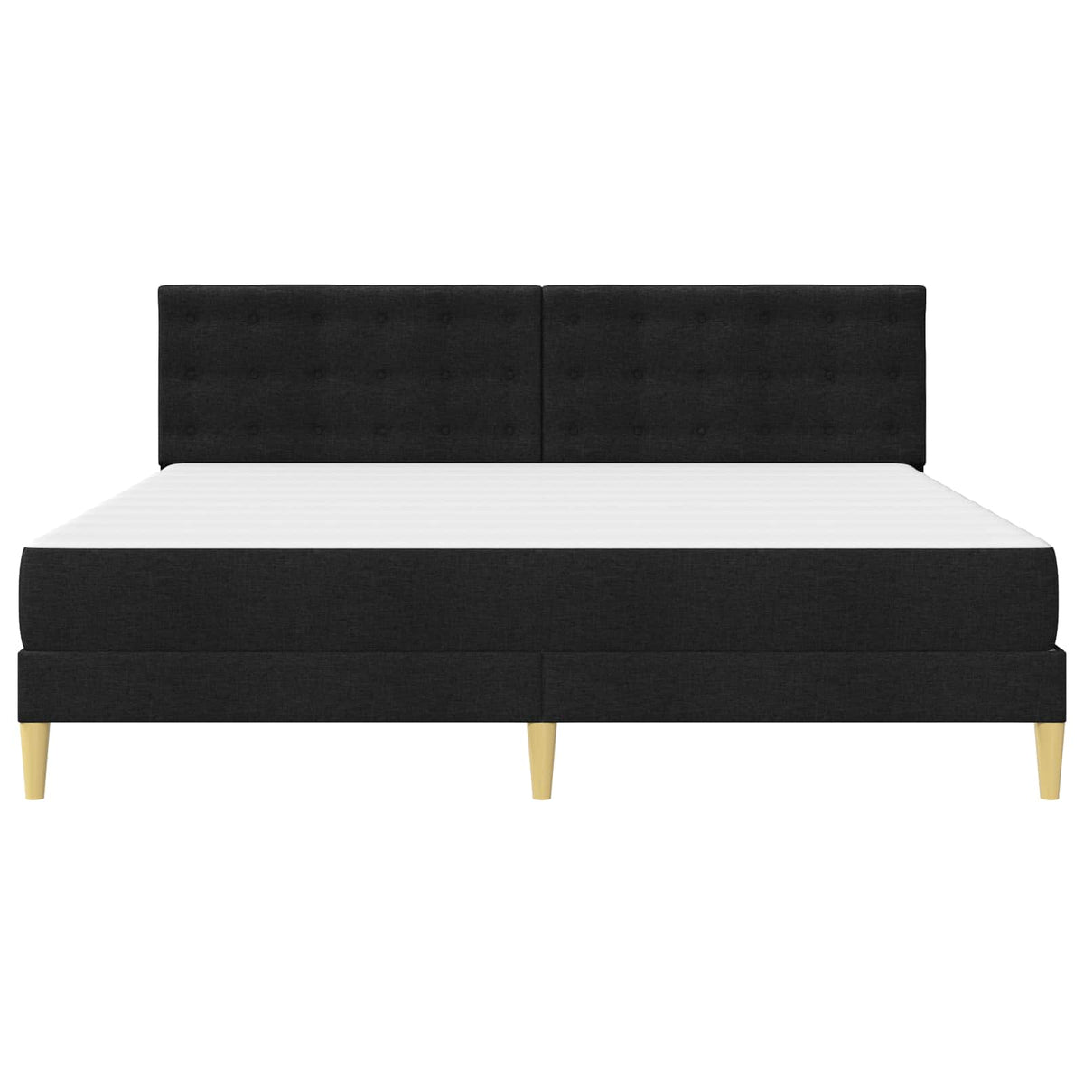 vidaXL Bed Frame with Mattress Black 180 x 200 cm Fabric 6
