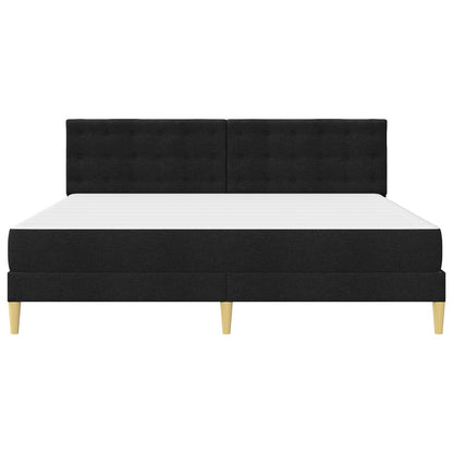 vidaXL Bed Frame with Mattress Black 180 x 200 cm Fabric 6