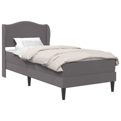 vidaXL Bed Frame with Headboard Grey 90 x 190 cm Faux Leather 2