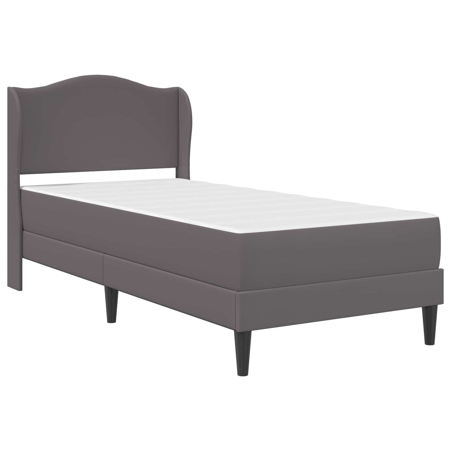 vidaXL Bed Frame with Headboard Grey 90 x 190 cm Faux Leather 3