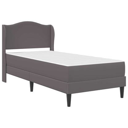 vidaXL Bed Frame with Headboard Grey 90 x 190 cm Faux Leather 3
