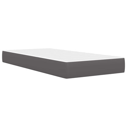 vidaXL Bed Frame with Headboard Grey 90 x 190 cm Faux Leather 5