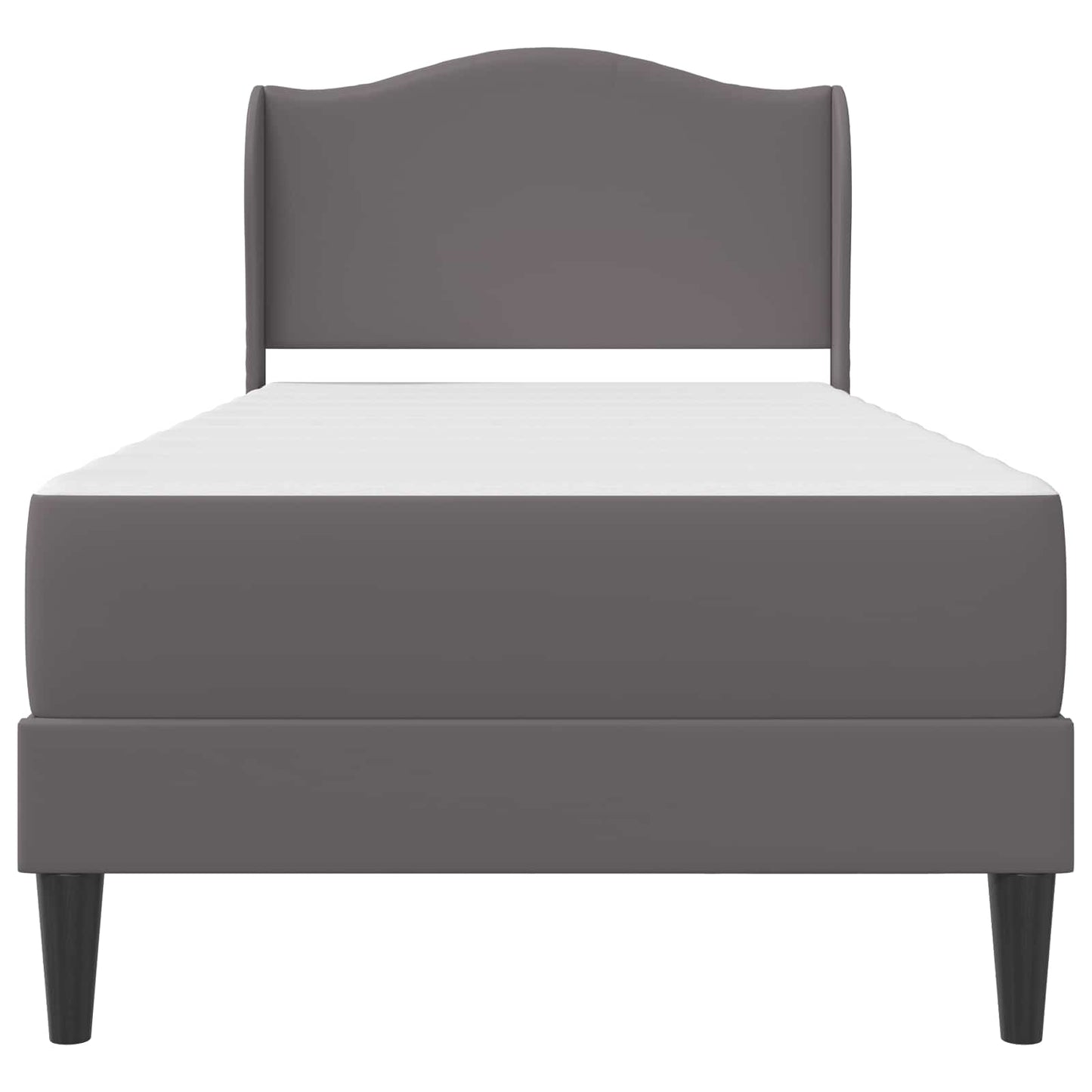 vidaXL Bed Frame with Headboard Grey 90 x 190 cm Faux Leather 6