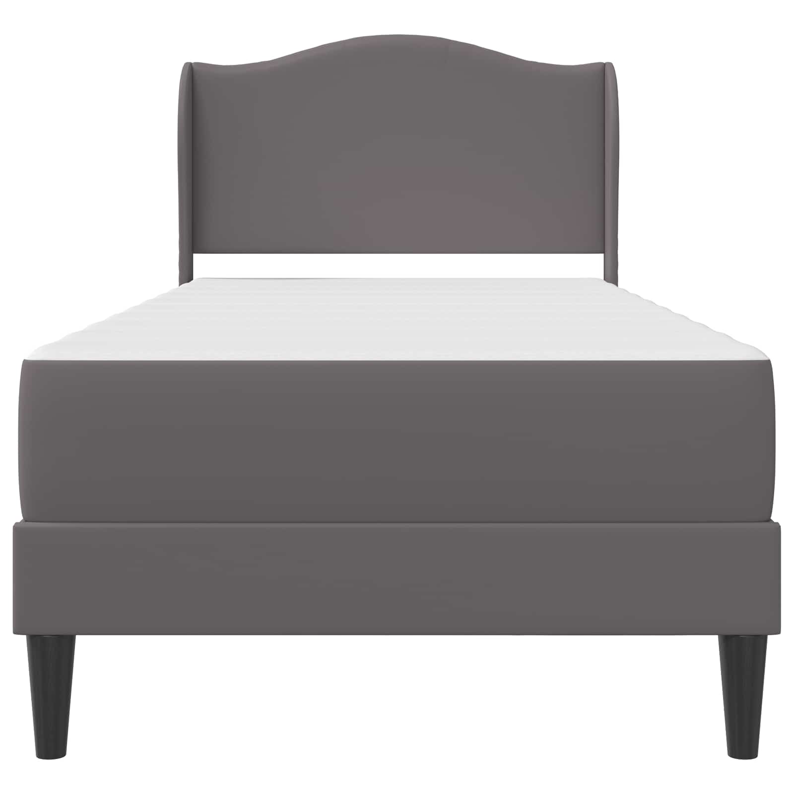 vidaXL Bed Frame with Headboard Grey 90 x 190 cm Faux Leather 6