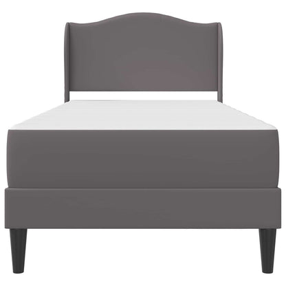 vidaXL Bed Frame with Headboard Grey 90 x 190 cm Faux Leather 6