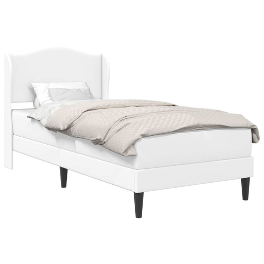 vidaXL Bed Frame with Headboard White 90 x 190 cm Faux Leather 2