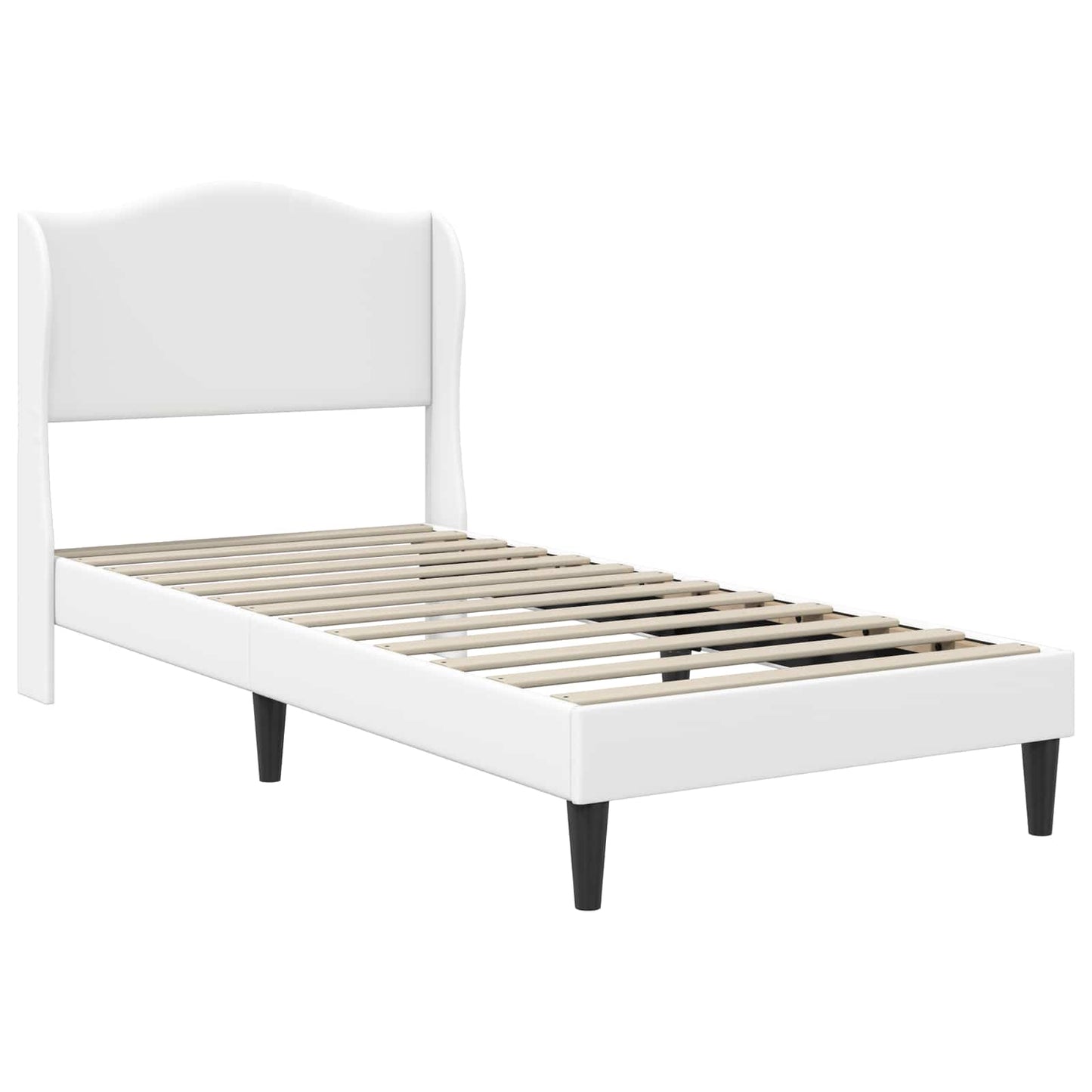 vidaXL Bed Frame with Headboard White 90 x 190 cm Faux Leather 4