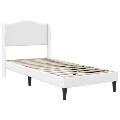 vidaXL Bed Frame with Headboard White 90 x 190 cm Faux Leather 4