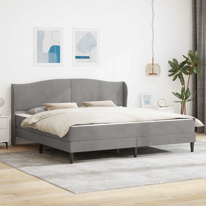 vidaXL Bed Frame with Mattress Light Grey 180 x 200 cm Velvet 1
