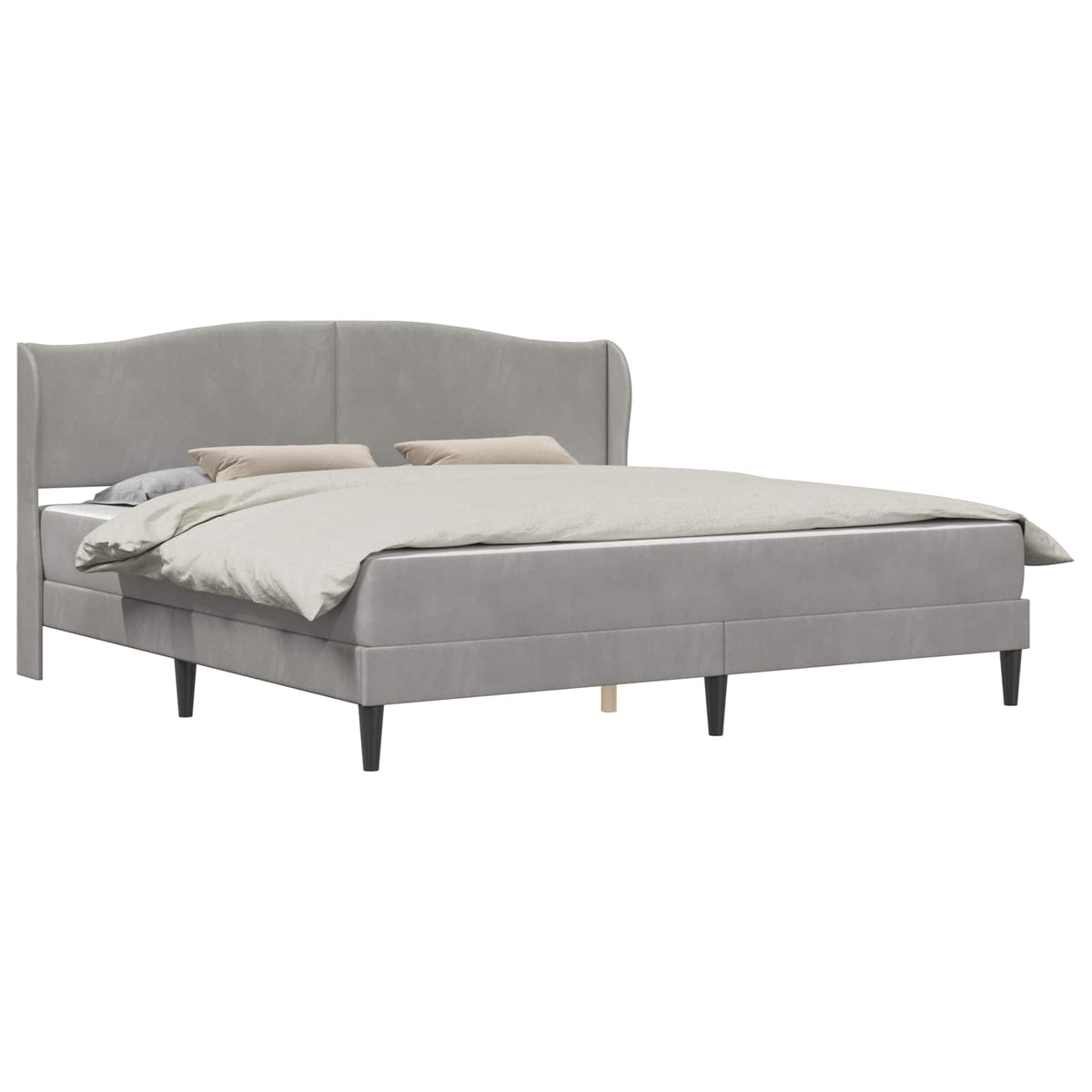 vidaXL Bed Frame with Mattress Light Grey 180 x 200 cm Velvet 2