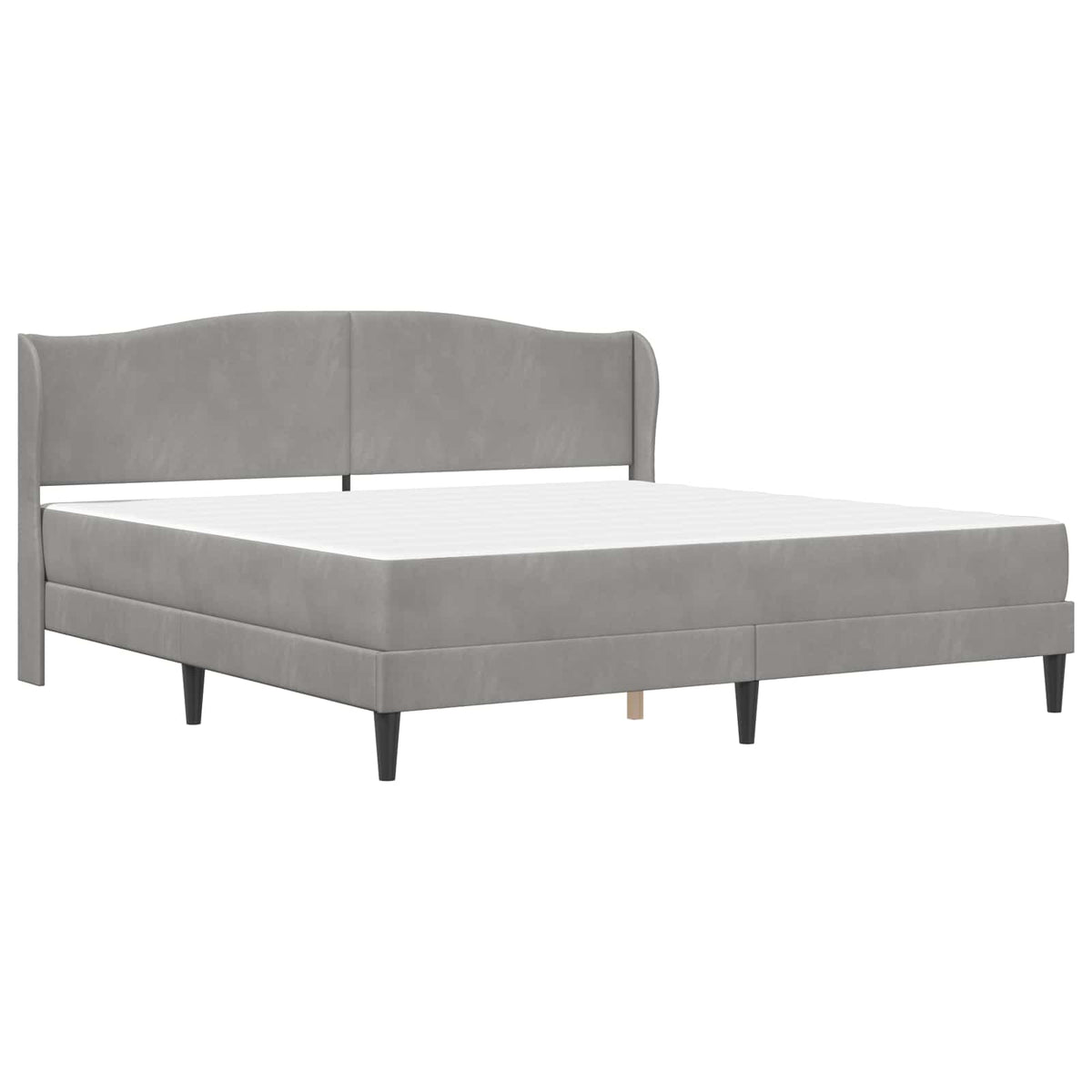 vidaXL Bed Frame with Mattress Light Grey 180 x 200 cm Velvet 3