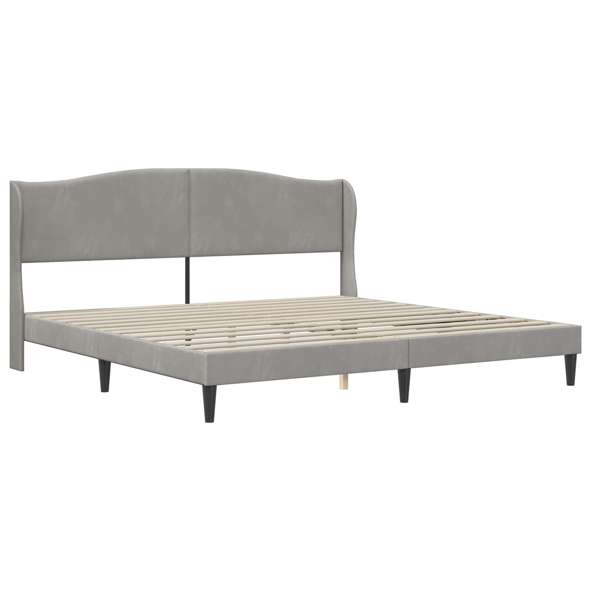 vidaXL Bed Frame with Mattress Light Grey 180 x 200 cm Velvet 4