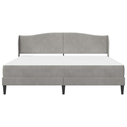 vidaXL Bed Frame with Mattress Light Grey 180 x 200 cm Velvet 6