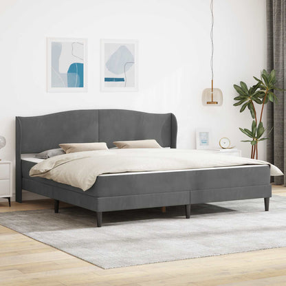 vidaXL Bed Frame with Mattress Dark Grey 180 x 200 cm Velvet 1