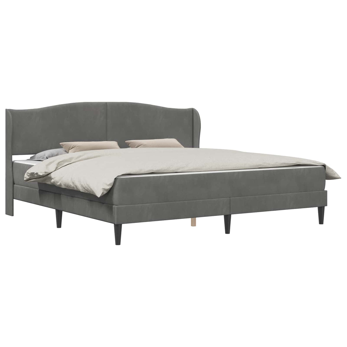 vidaXL Bed Frame with Mattress Dark Grey 180 x 200 cm Velvet 2