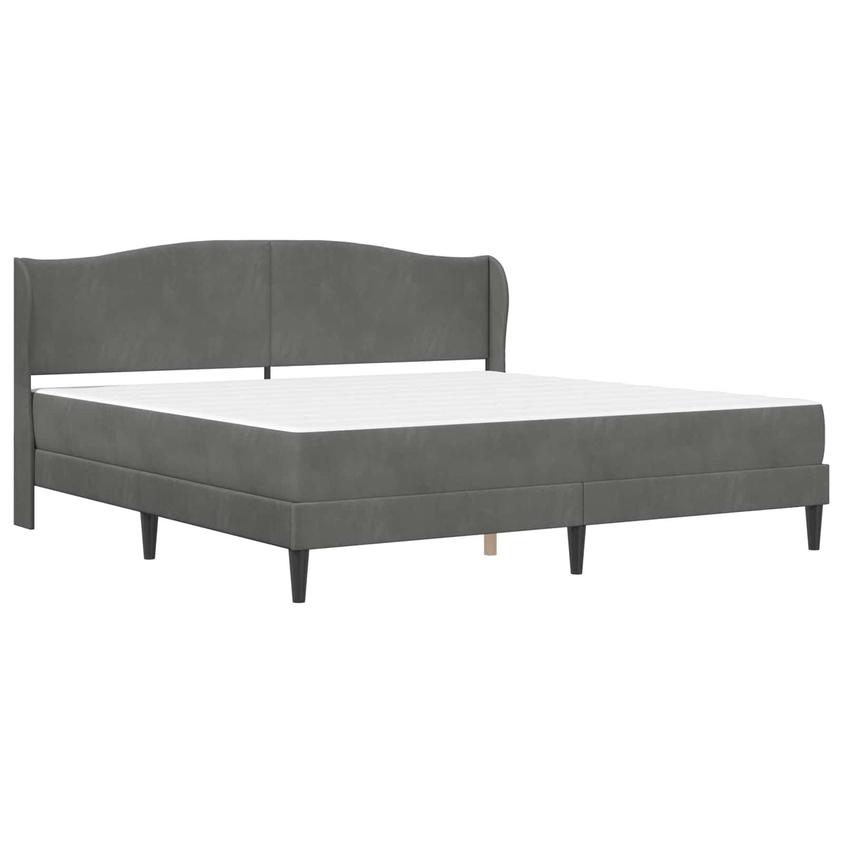 vidaXL Bed Frame with Mattress Dark Grey 180 x 200 cm Velvet 3