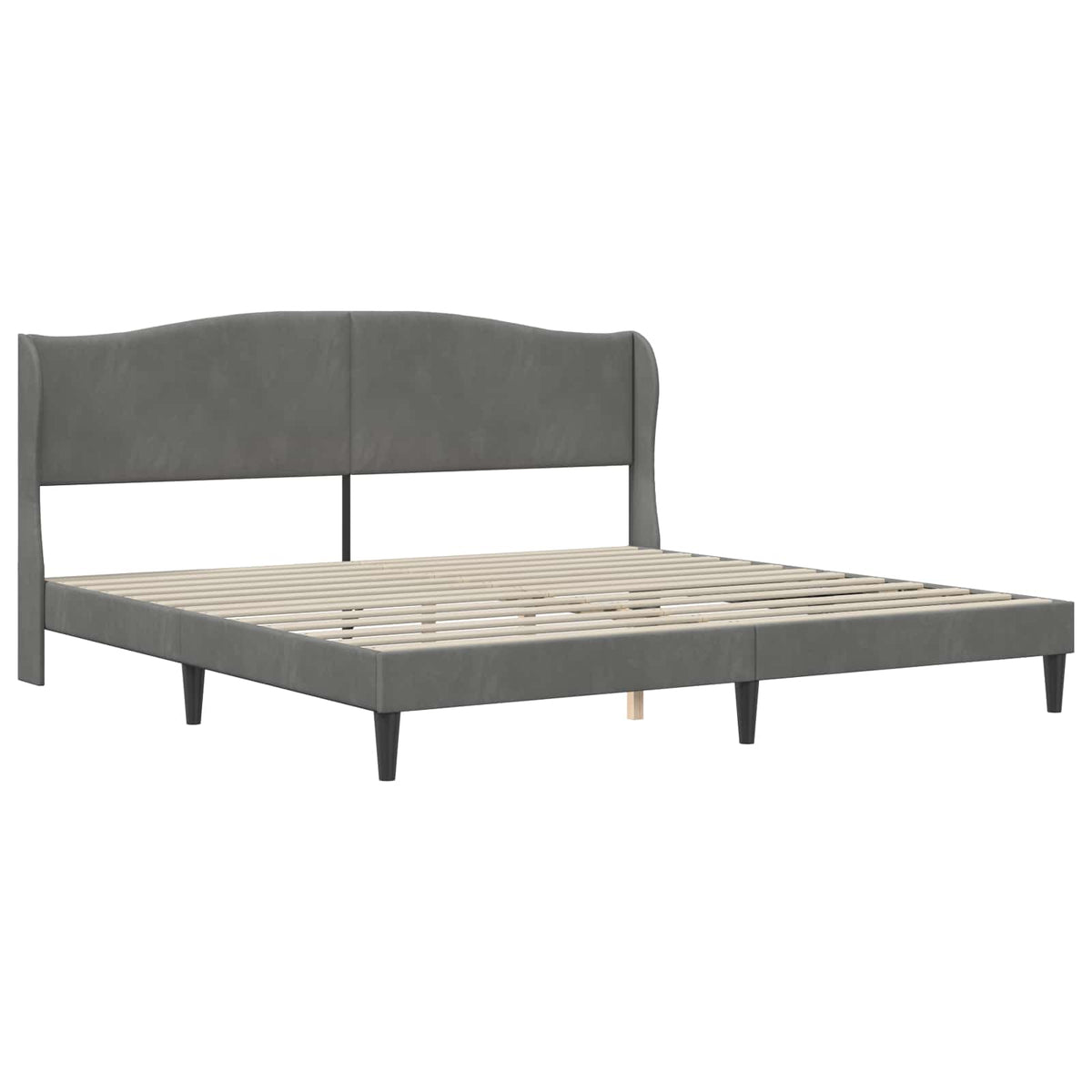 vidaXL Bed Frame with Mattress Dark Grey 180 x 200 cm Velvet 4