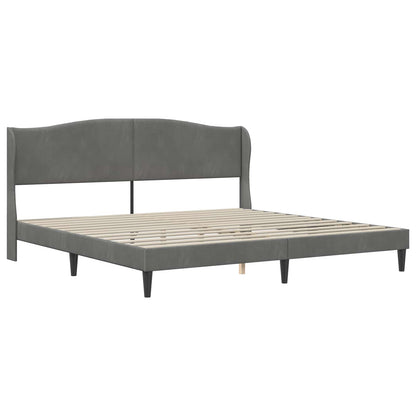 vidaXL Bed Frame with Mattress Dark Grey 180 x 200 cm Velvet 4