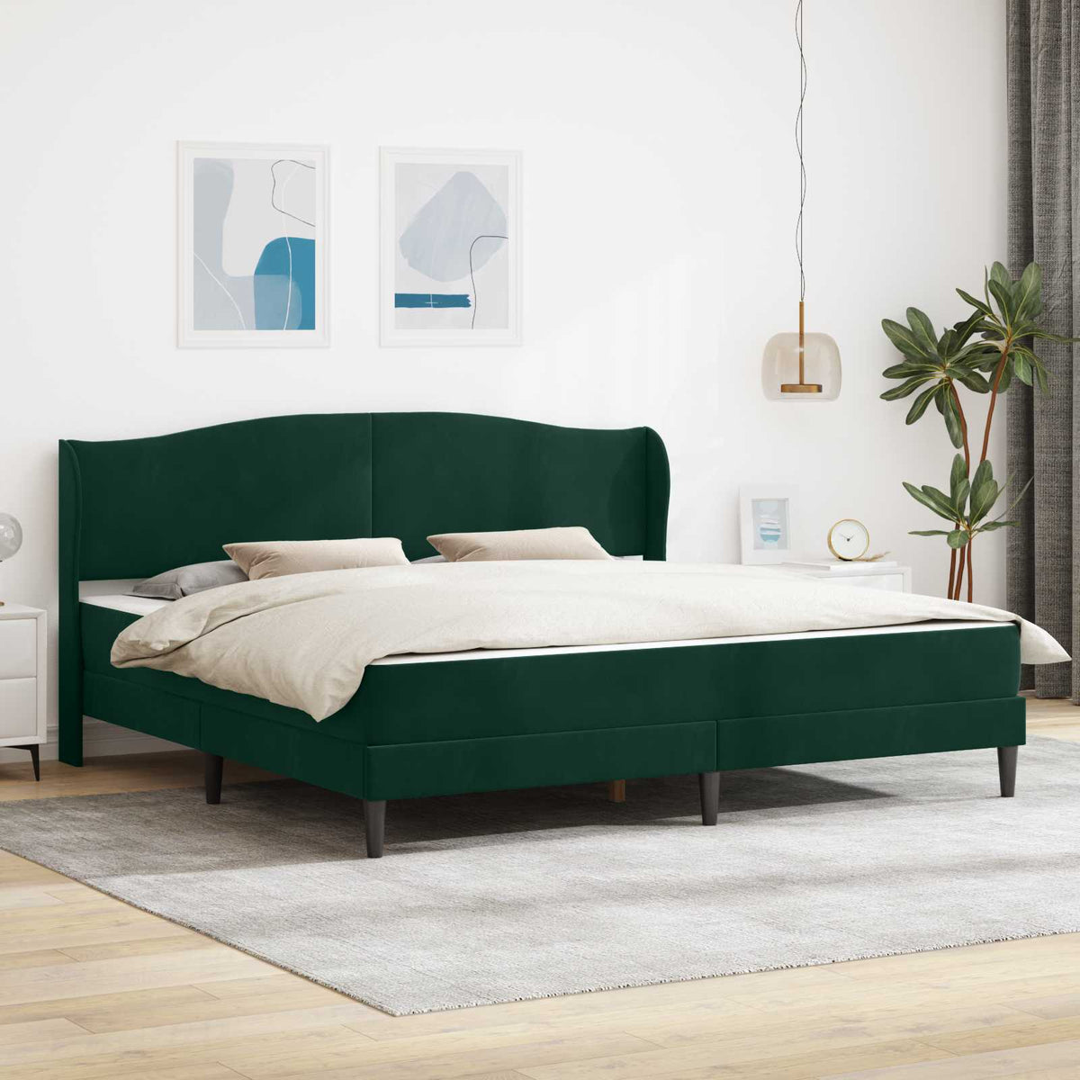 vidaXL Bed Frame with Mattress Black 180 x 200 cm Velvet 1