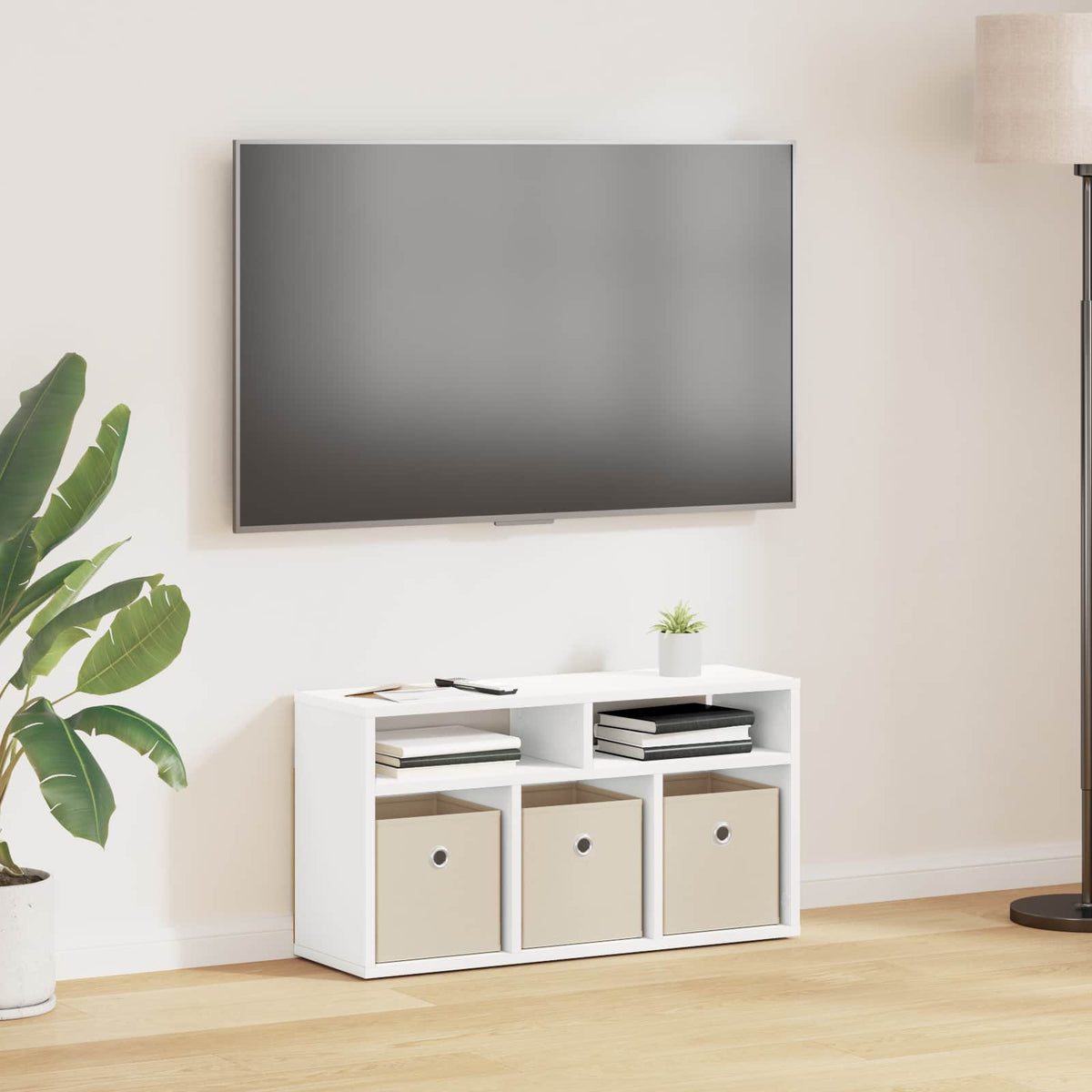 Lowboard with Drawer 72 x 22.5 x 38 cm White