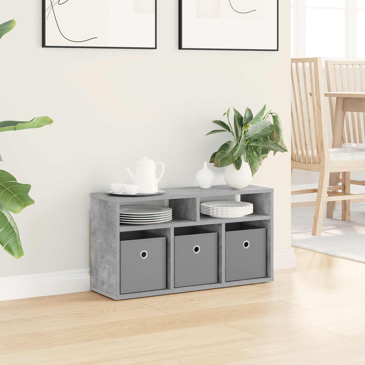 Lowboard with Drawer 72 x 22.5 x 38 cm Concrete grey