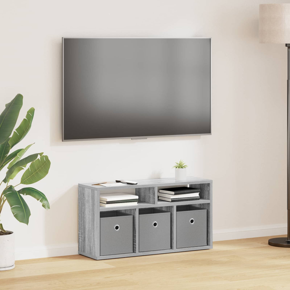 Lowboard with Drawer 72 x 22.5 x 38 cm Grey sonoma