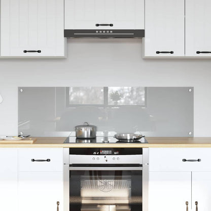Kitchen Backsplash 70 x 40 cm Tempered Glass 2 pcs Light Grey 70 cm