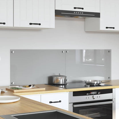 Kitchen Backsplash 70 x 40 cm Tempered Glass 2 pcs Light Grey 70 cm