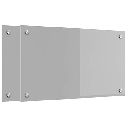Kitchen Backsplash 70 x 40 cm Tempered Glass 2 pcs Light Grey 70 cm