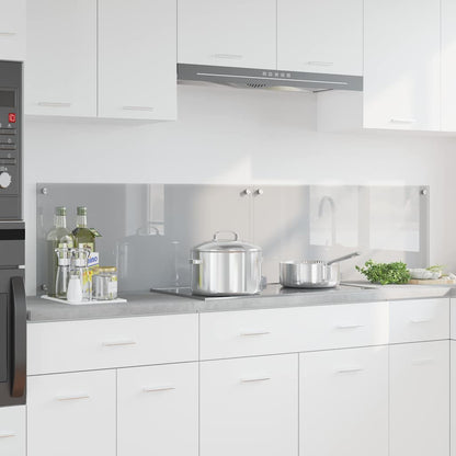 Kitchen Backsplash 70 x 40 cm Tempered Glass 2 pcs Light Grey 90 cm