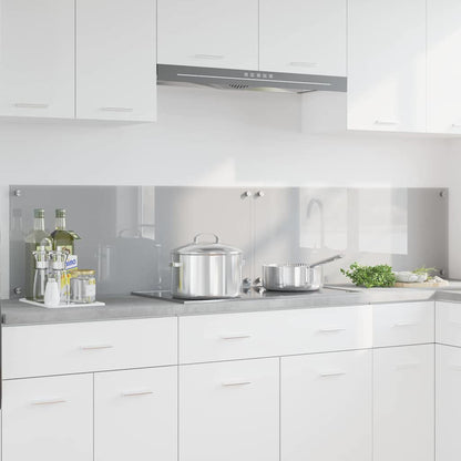 Kitchen Backsplash 70 x 40 cm Tempered Glass 2 pcs Light Grey 100 cm