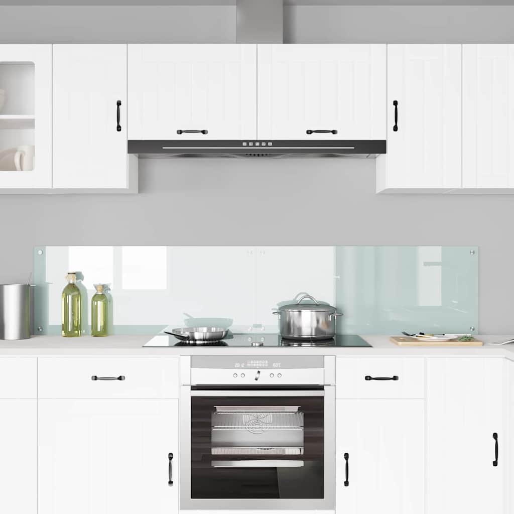 Kitchen Backsplash White 70 x 40 cm Tempered Glass 2 pcs Milk 100 cm 40 cm