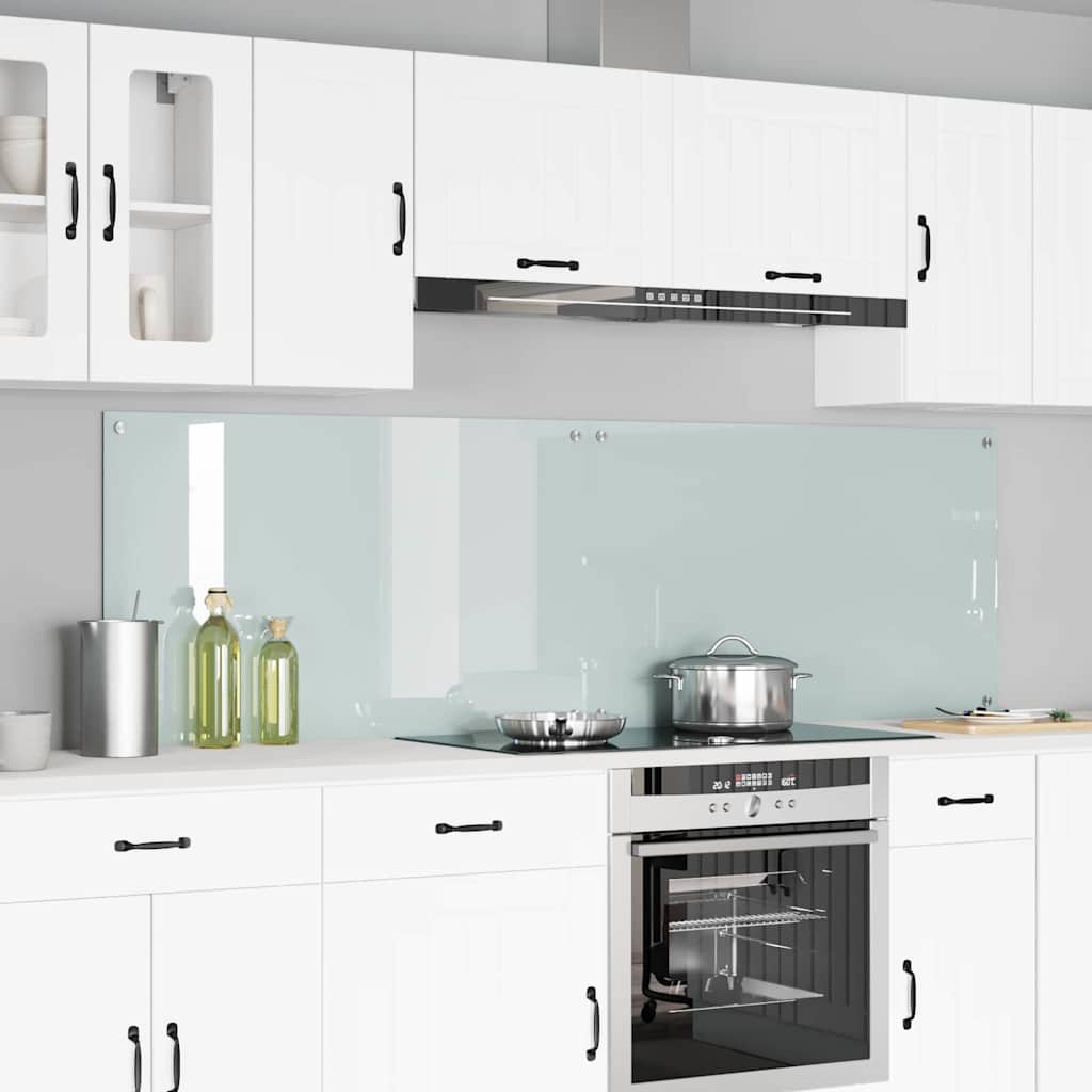 Kitchen Backsplash White 70 x 40 cm Tempered Glass 2 pcs Milk 100 cm 60 cm