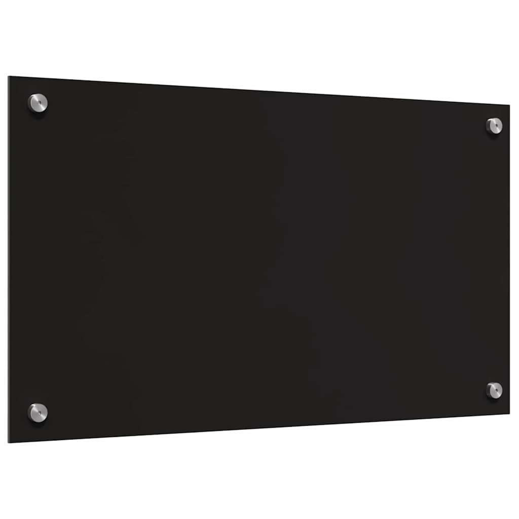 Kitchen Backsplash 70 x 40 cm Tempered Glass 2 pcs Black 70 cm 40 cm