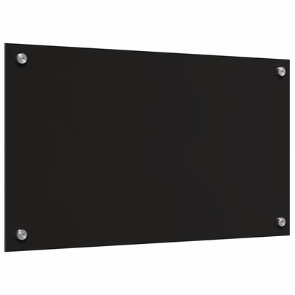 Kitchen Backsplash 70 x 40 cm Tempered Glass 2 pcs Black 70 cm 40 cm