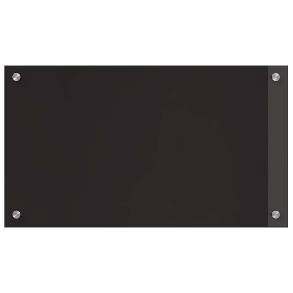 Kitchen Backsplash 70 x 40 cm Tempered Glass 2 pcs Black 70 cm 40 cm