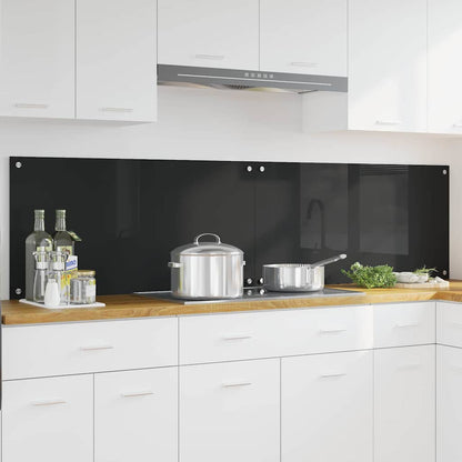Kitchen Backsplash 70 x 40 cm Tempered Glass 2 pcs Black 100 cm 50 cm