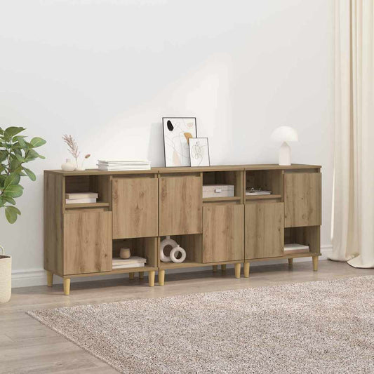 Sideboards 60x35x70 cm Engineered Wood 3 pcs Artisan oak