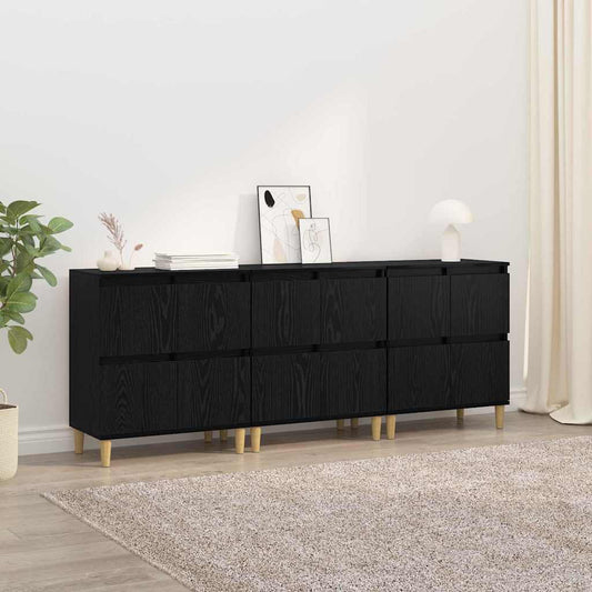 Sideboards 60x35x70 cm Engineered Wood 3 pcs Black oak