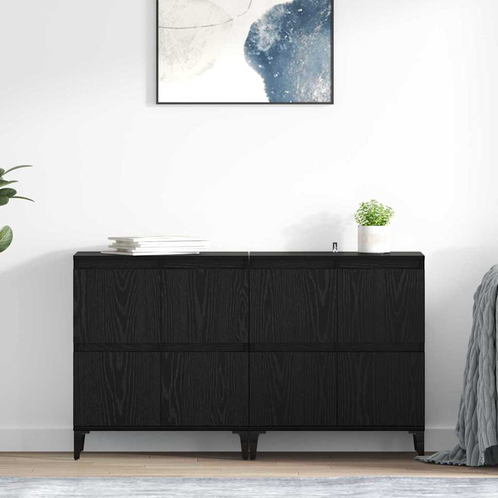 Sideboards 60x35x70 cm Engineered Wood 2 pcs Black oak